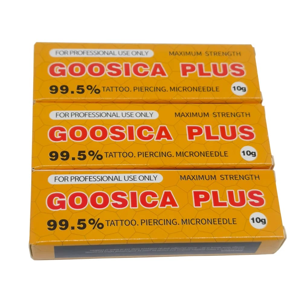 Newest 99.5% Goosica Plus Tattoo Cream Before Surgery Semi Permanent Makeup Microblading Piercing Eyebrow Lips Beauty Body 10g