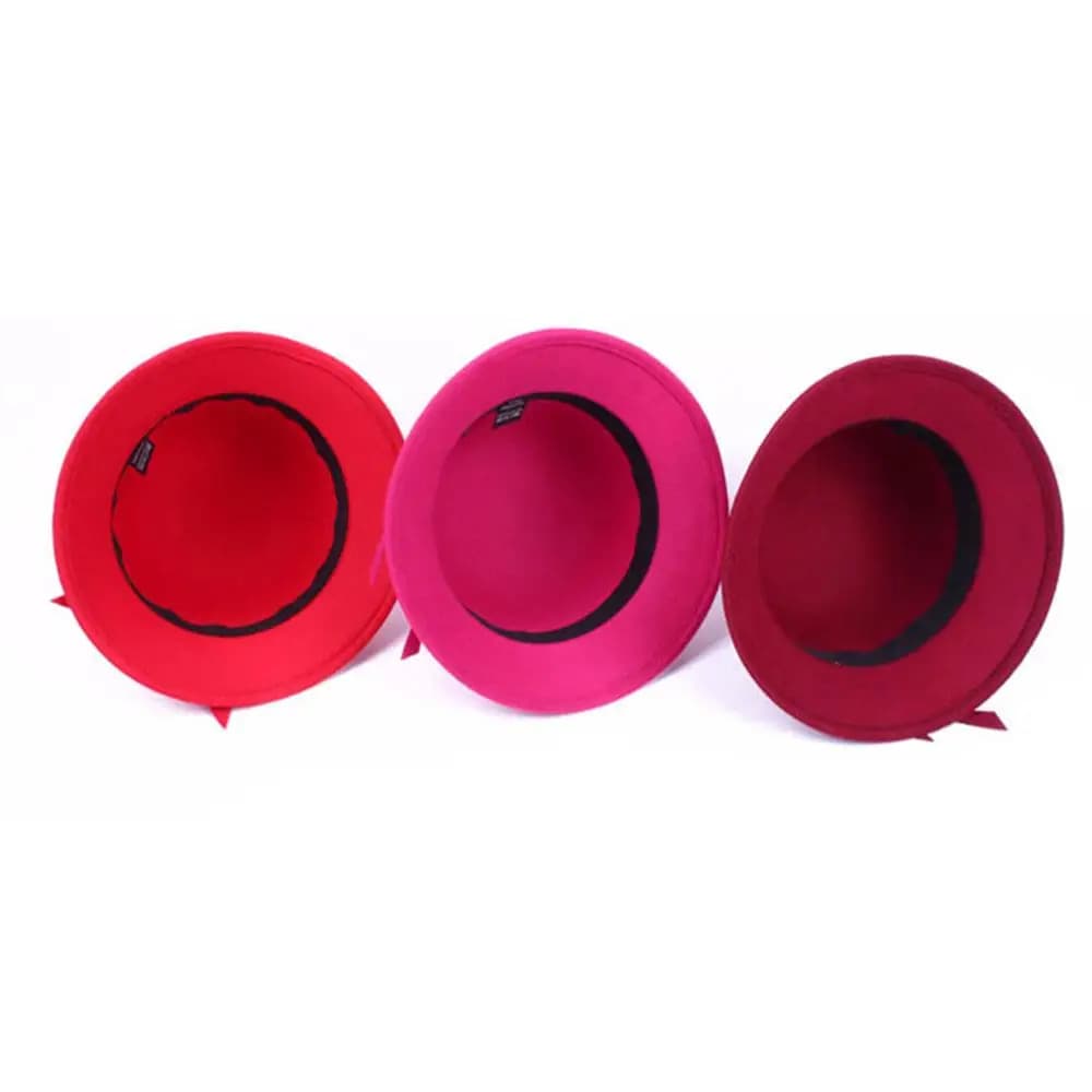 Elegant women's hat with felt dome Vintage Fedora style hat with imitation pearls British style Fedora hat woman's jazz autumn winter