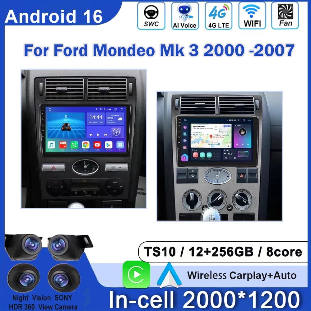 Autoradio For Ford Mondeo 2004-2007 Carplay Android Auto Stereo Navigation Reader Intelligent Systems Autoradio 5G WIFI Screen