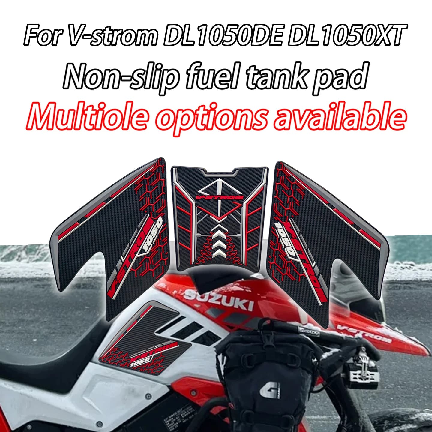 For Suzuki V-STROM DL1050DE/XT DL1050 DE/XT DL 1050XT Anti Slip Sticker Rubber Tank Pad Motorcycle Sticker Knee Pad Side Sticker