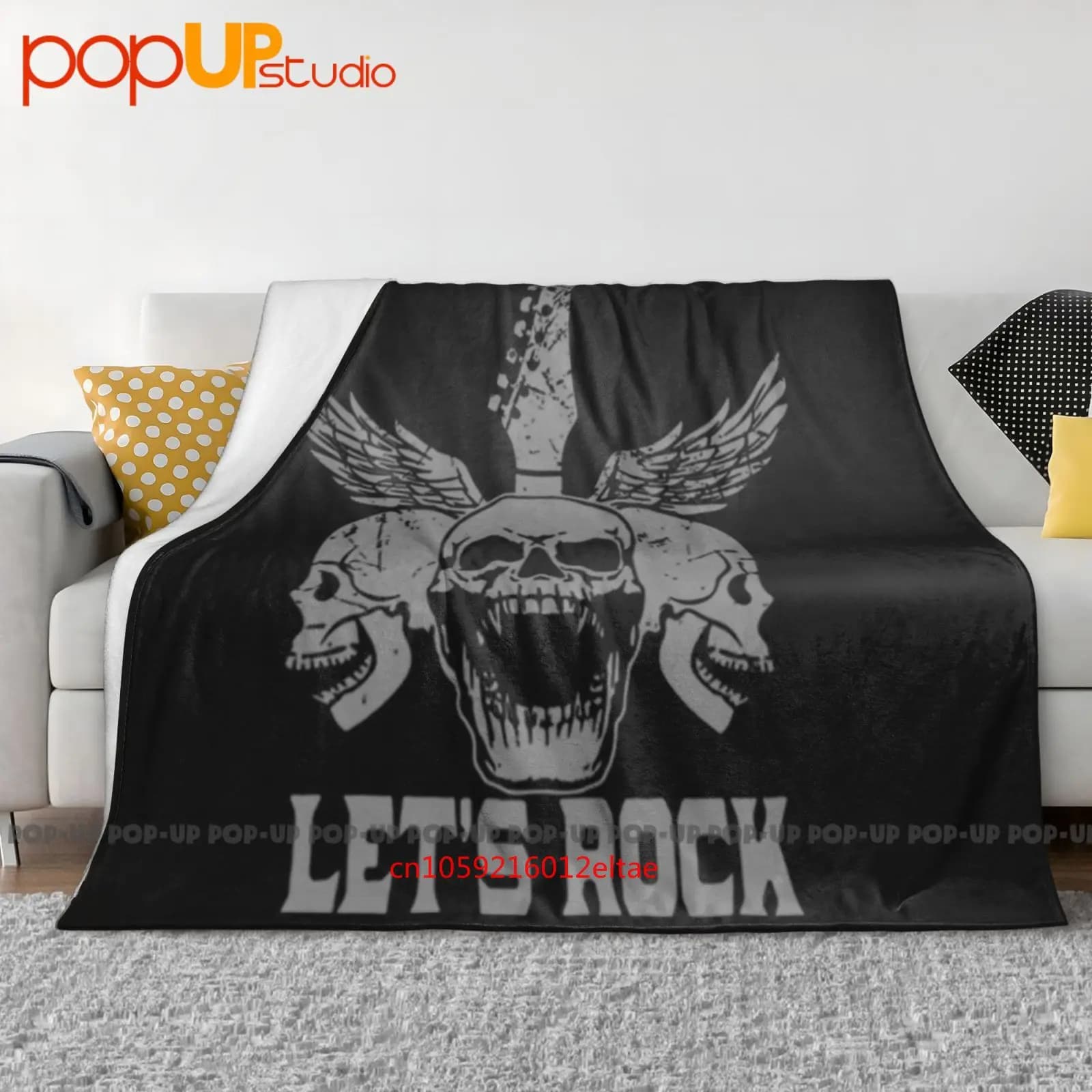 Heavy Metal Rock Hard Grunge Death Gothic Gig Let'S Rock Skulls Head Coperta ultra morbida Trapunta Copridivano invernale Copriletto