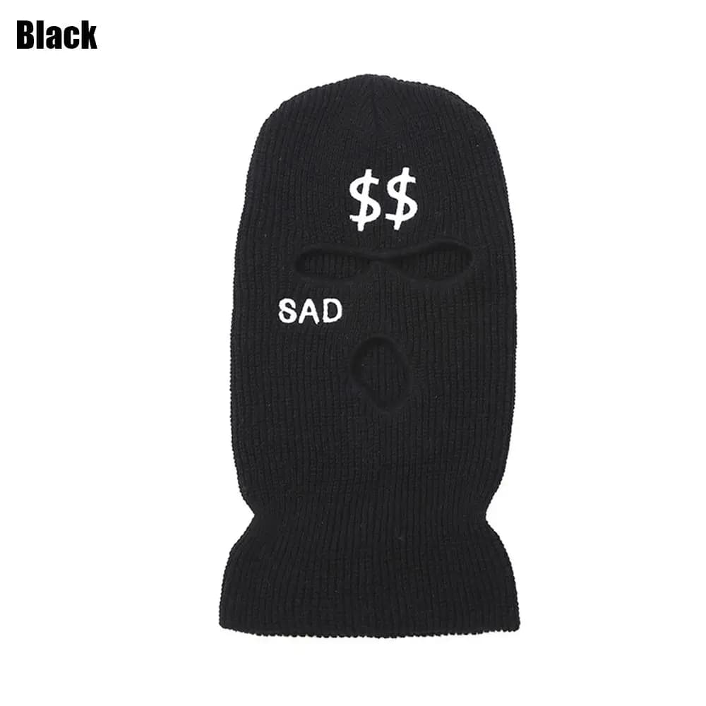 Cappello da snowboard da sci lavorato a maglia a 3 fori Hip Hop, berretto, passamontagna, maschera a pieno facciale