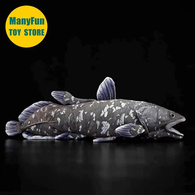 Peluche realistico di Coelacanth: animale di peluche fossile vivente, peluche realistico di Latimeria, regalo unico per gli amanti marini e i bambini