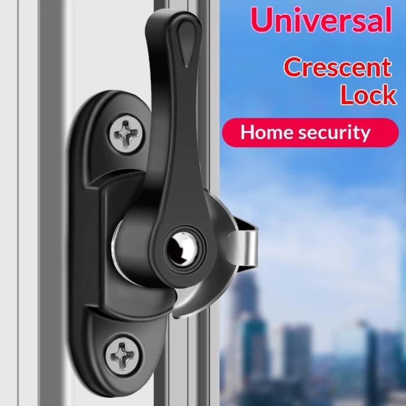Set Maniglia per Porta Antiurto con Serratura Bidirezionale, Accessori Intelligenti per la Casa, Finestra con Installazione a Mezzaluna in Lega Scorrevole