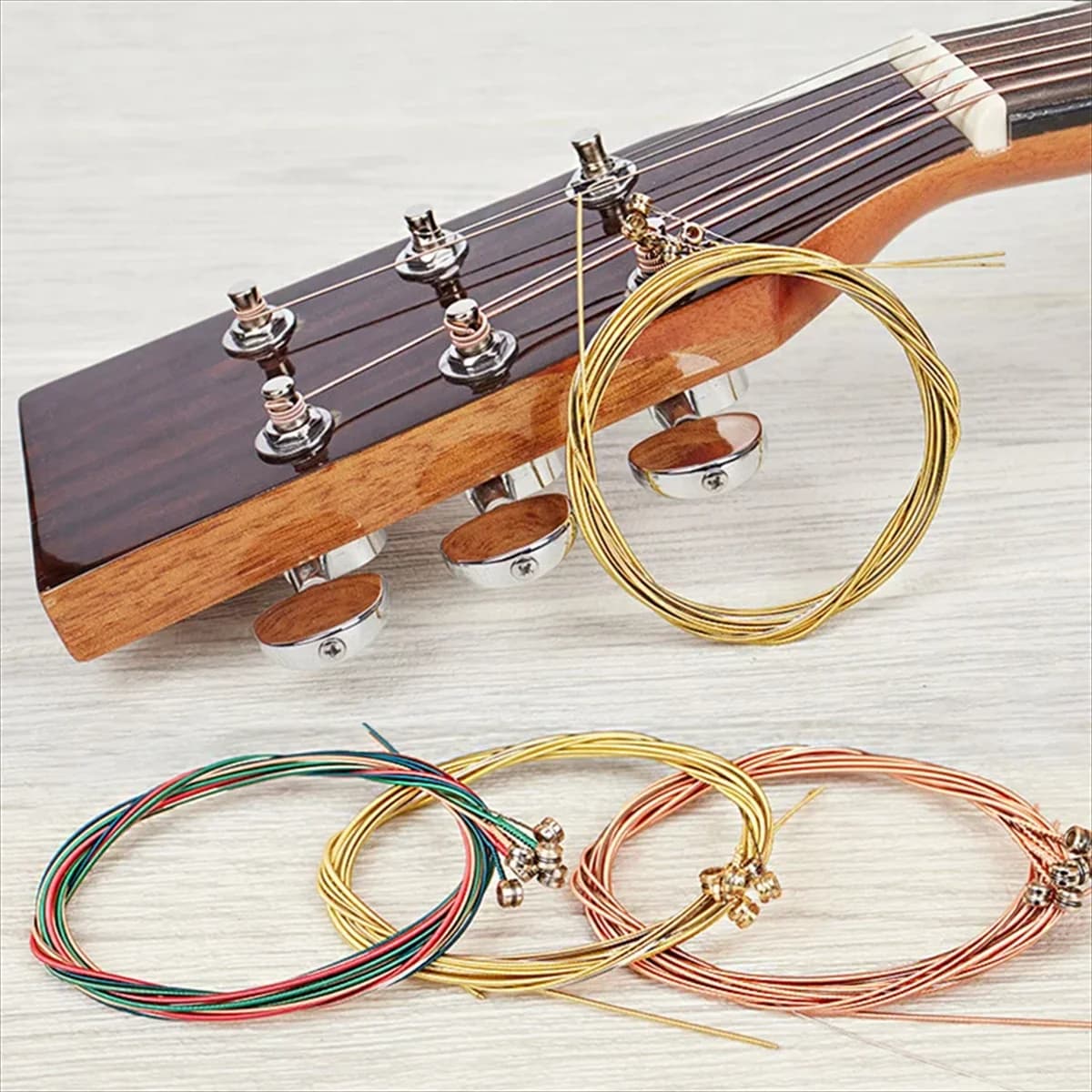 Miwayer acoustic guitar strings (set of 6 pieces) High carbon steel core with rust-resistant coating, warm and rich tone