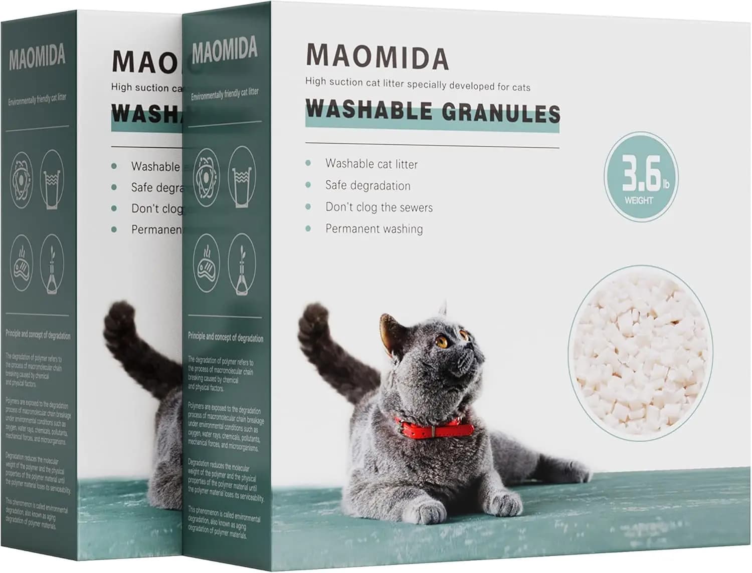 7,2 Libbre di Granuli Lavabili per Lettiera per Gatti, Alternativa Riutilizzabile a Cat Genie