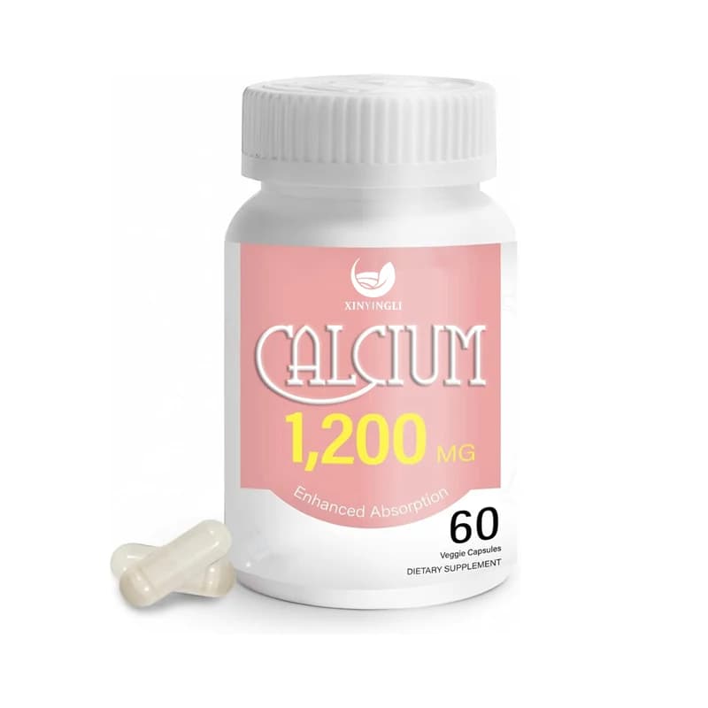 Integratore di calcio per donne, 1200mg di citrato di calcio con vitamina D3 e K2, ad alto assorbimento per la salute delle ossa, non OGM
