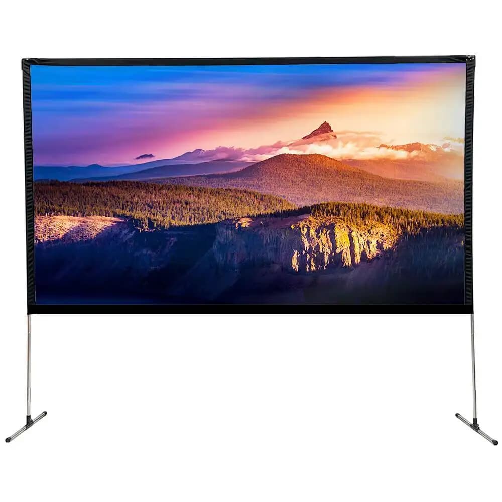 Touyinger 80 100 120 Inch Portable Projector Screen 3D 4K Camping Film Curtain HD 16:9 Outdoor Floor Stand Projection Screen