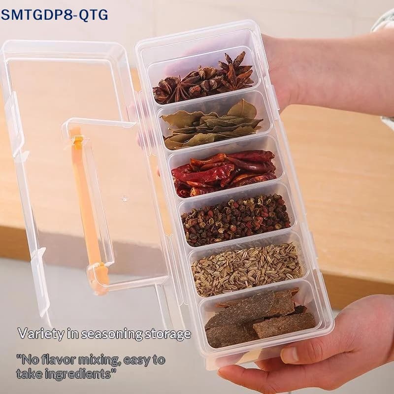 HOT 7-Piece Tool Organizer Set Transparent Storage Box With Dividers-Portable Case For Spices Beads Small Hardware Accessories