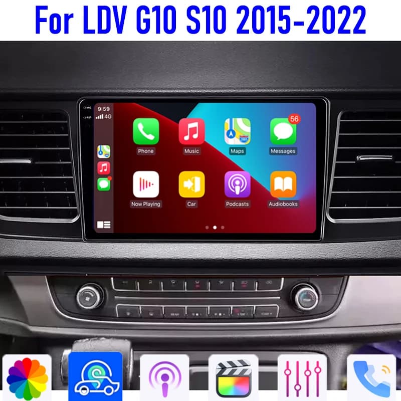 GPS 9 ''Per LDV G10 S10 2015-2022 Auto Stereo Radio Senza Fili Apple Carplay Android 13 Auto Google Mappa Volante di Controllo WIFI