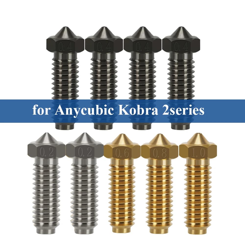 Brass nozzle 1.075 mm hardened steel for ANYCUBIC Kobra 2/2 Pro/2 Plus/2 Max/Neo Hot End Printer Parts 0.2/0,4/0,6/0,8 mm
