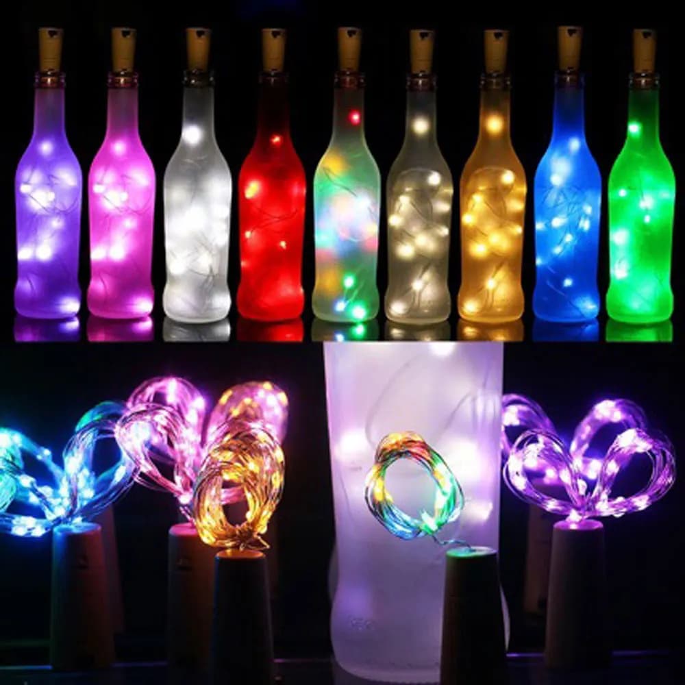 Bar LED Bottiglia di vino Luci a corda in sughero Decorazione natalizia Ghirlanda Bottiglia di vino Lucine Luci a corda in filo di rame per le vacanze