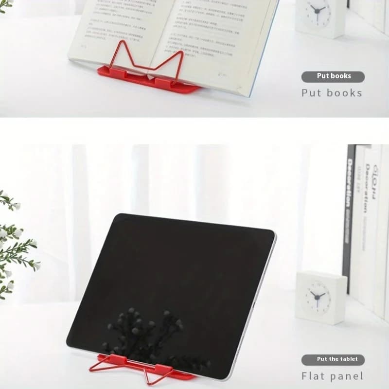 Supporto da lettura multifunzionale da 1 pezzo, supporto per libri regolabile multiangolo, supporto universale per libri, tablet e telefoni