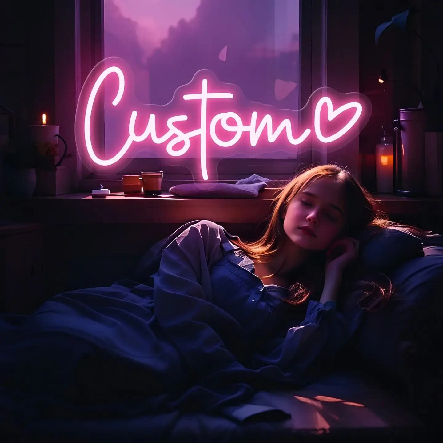 Insegna al neon a LED personalizzata a forma di cuore con nome personalizzato alimentato tramite USB, facile installazione, decorazione da parete per matrimoni, compleanni, regali per feste