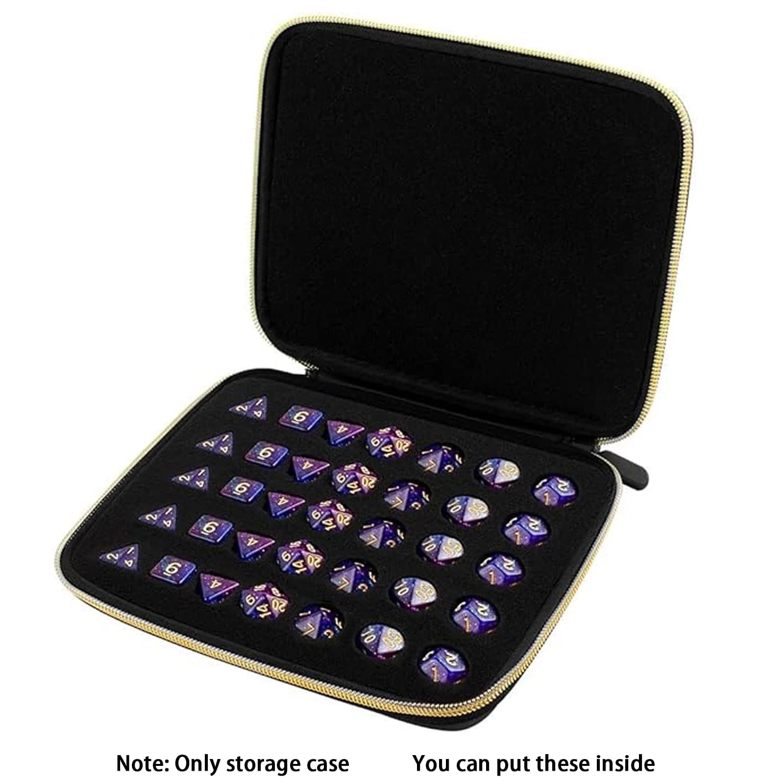 35+ Dice Case Box Tray, Storage Holder for DND Dice Set, for D&D Dungeons and Dragons 7-Die Polyhedral Dice, Organizer for RPG