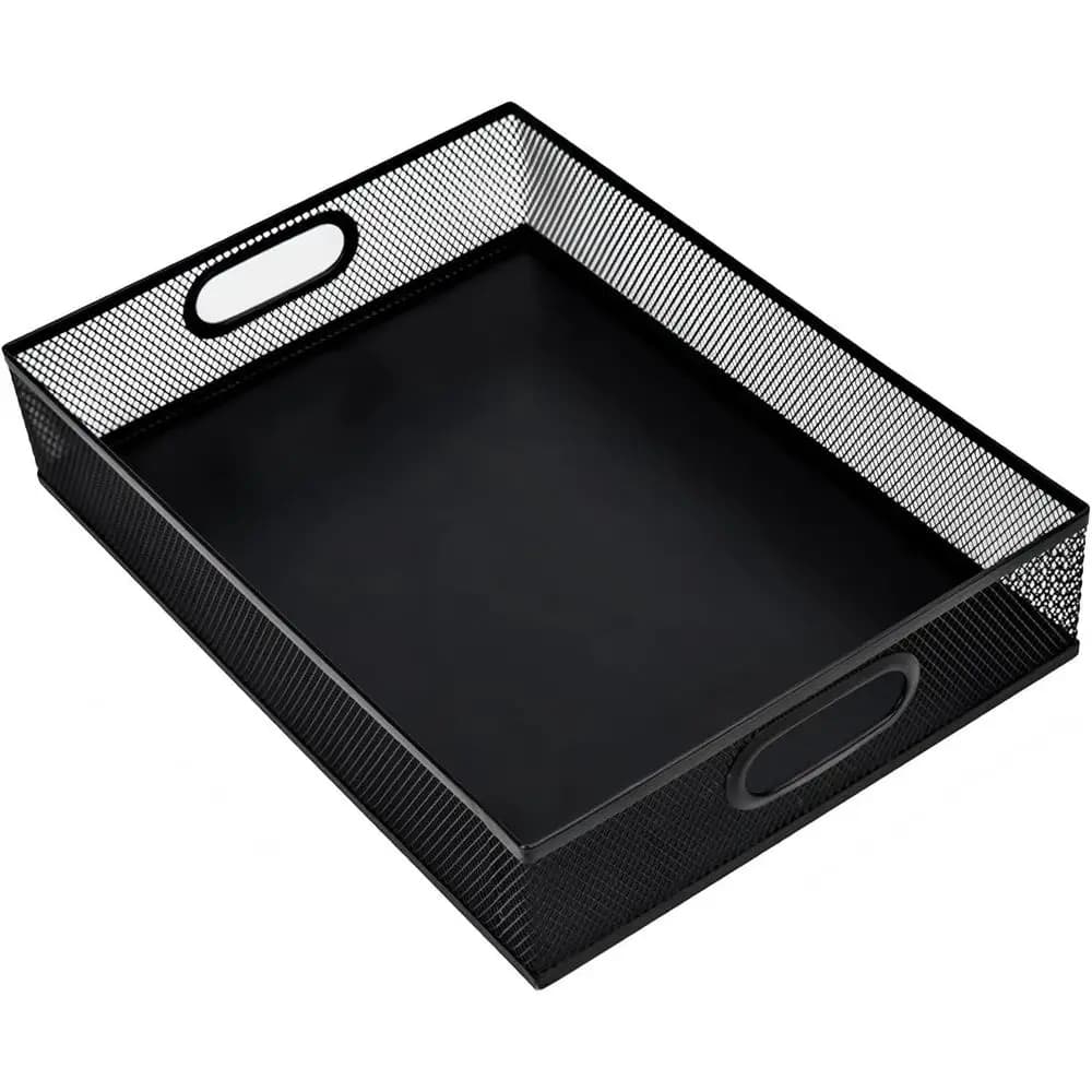 Metal Mesh Desk Organizer Tray, A4 Large Office Storage Box Set, 12.6X 9.1 x 2.8 Inches, Storage Containers or Gift Wrap, Crafts