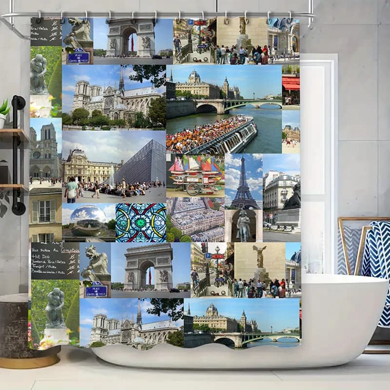 Decora il tuo bagno con la nostra tenda da doccia di ispirazione parigina che cattura l'essenza della cultura francese