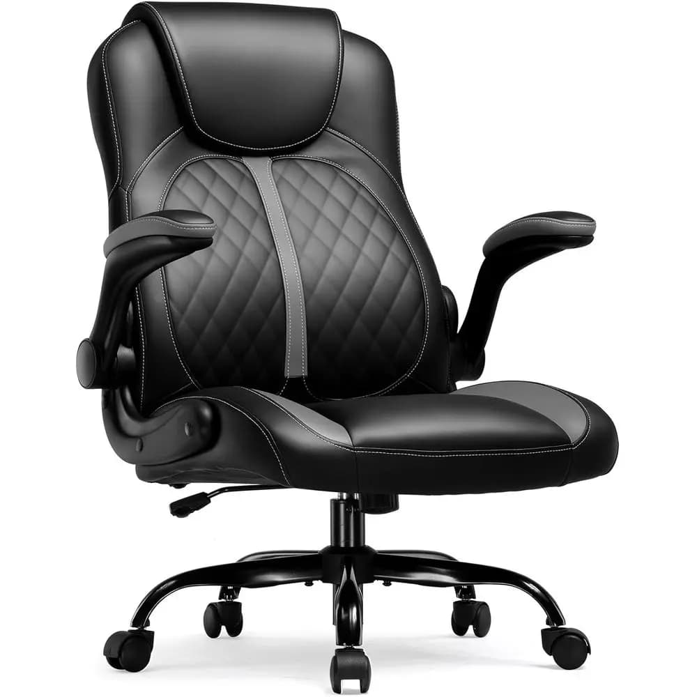 Sedia da gaming ergonomica Oice per computer, sedia da scrivania per adulti con supporto lombare, braccioli ribaltabili, altezza regolabile, ruote girevoli, in pelle PU