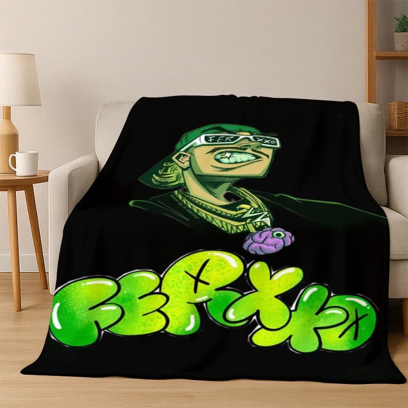 Coperta in flanella Feid Ferxxo Hiphop Pop Music, morbida e calda, per camera da letto, soggiorno, letto, viaggio, picnic, regalo