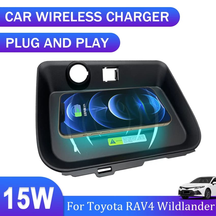 15W QI Veloce Del Telefono Auto Caricatore Senza Fili Per Toyota RAV4 Wildlander 2020 2021 2022 Parti di Automobili Accessori Guida A Sinistra