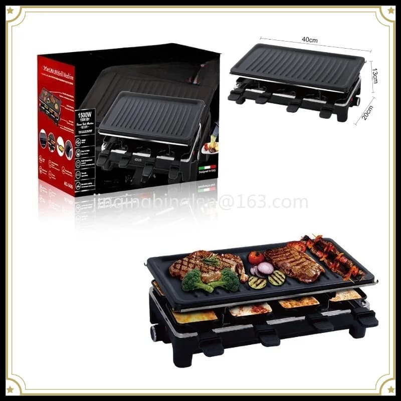 Multifunctional barbecue grill supplied by the manufacturer 2026 Multi-layer pull-out frying pan BBQ grill Electric baking pan