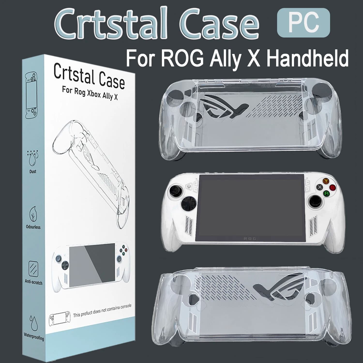Custodia protettiva in cristallo antiurto per ROG XBOX Ally X Handheld - Cover per PC ad alta trasparenza e accessorio resistente al sudore