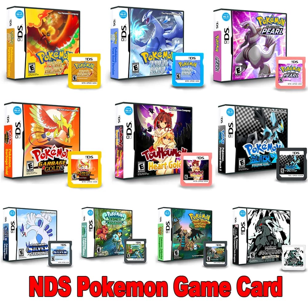 Pokemon NDS Game Card 3DS 2DS DS Card Garbage Gold Legacy Edition Game Card Touhoumon Heart Gold Collecting Hobbies Gifts