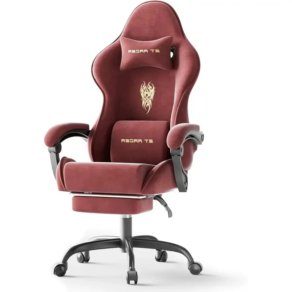 Sedia da Gaming Ergonomica per Adulti: Comoda Poltrona per Videogiochi con Poggiapiedi e Supporto Lombare, Reclinabile per Ufficio e Scrivania