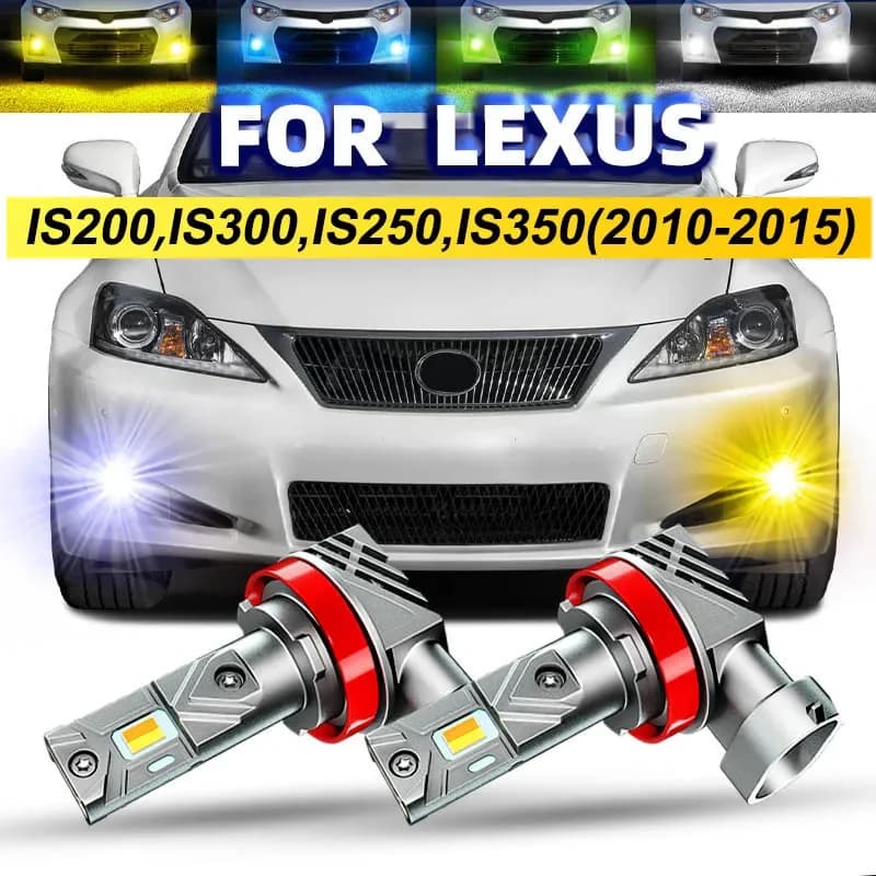2x Auto LED Fendinebbia Anteriori Lampadine Doppi Colori Switchback Bianco Giallo Per Lexus IS200 IS300 IS250 IS350 2010 2011 2012 2013 2014
