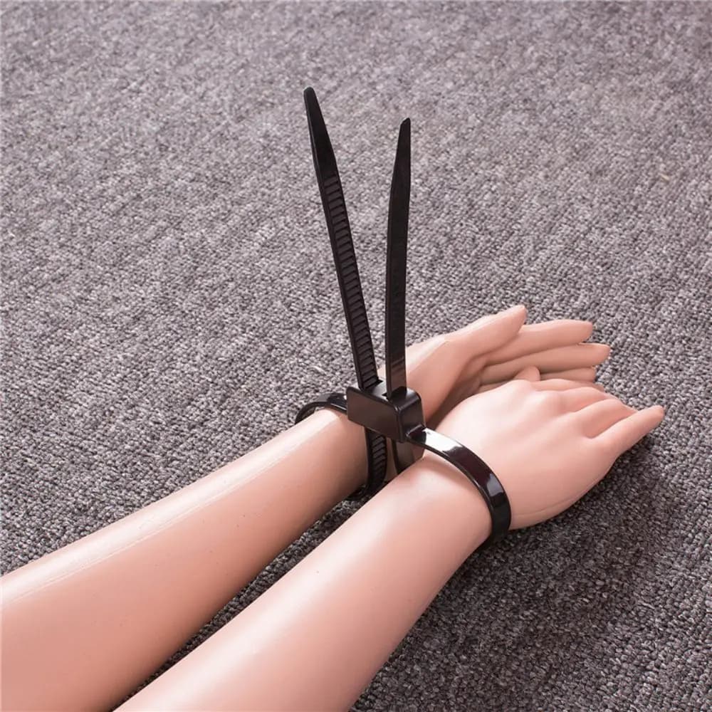 1 pz manette della polizia di plastica doppio polsino flessibile manette usa e getta fascette in Nylon fascette flessibili polsini BDSM Bondage