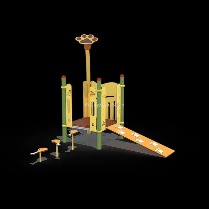Durable Galvanized Steel & Plastic Pet Play Structure Weather-Resistant Dog Activity Platform For Commercial Use