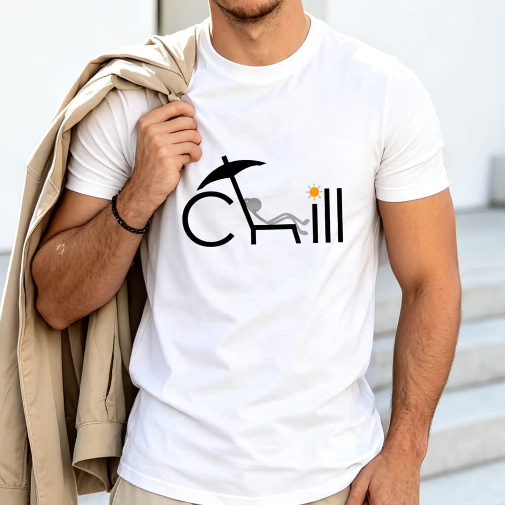 TM470 Men'S Print Top Short Sleeve T-Shirt, Comfortable And Breathable for Rest, High Quality Craftsmanship 3-Needle Stitching