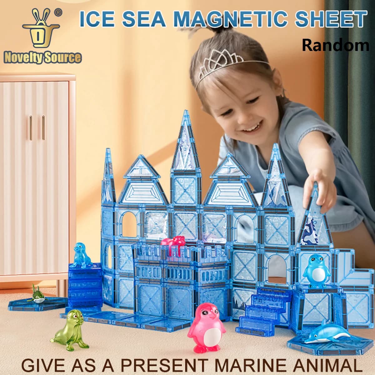 Mattoncini Magnetici Animali Marini Blocchi da Costruzione Magnetici Fai-da-Te Giocattoli Educativi Montessori STEM Sensoriali per Bambini dai 3 Anni in Su