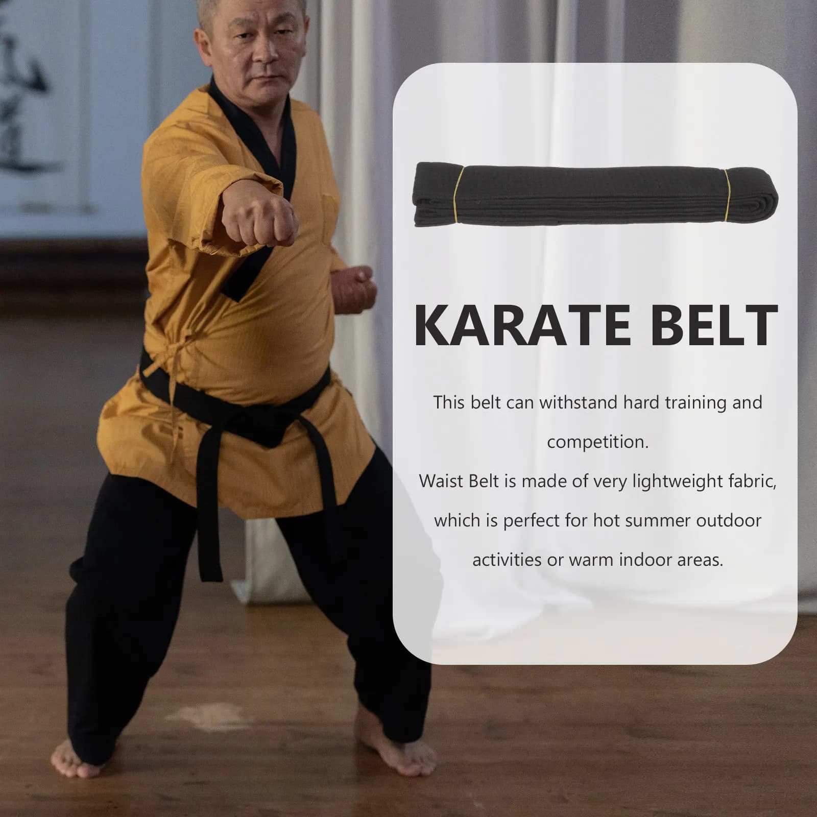Martial Arts Belt Karate Taekwondo Jujitsu Training Belt High-Durability Lightweight Waist Band for Hot Weather Outdoor Indoor