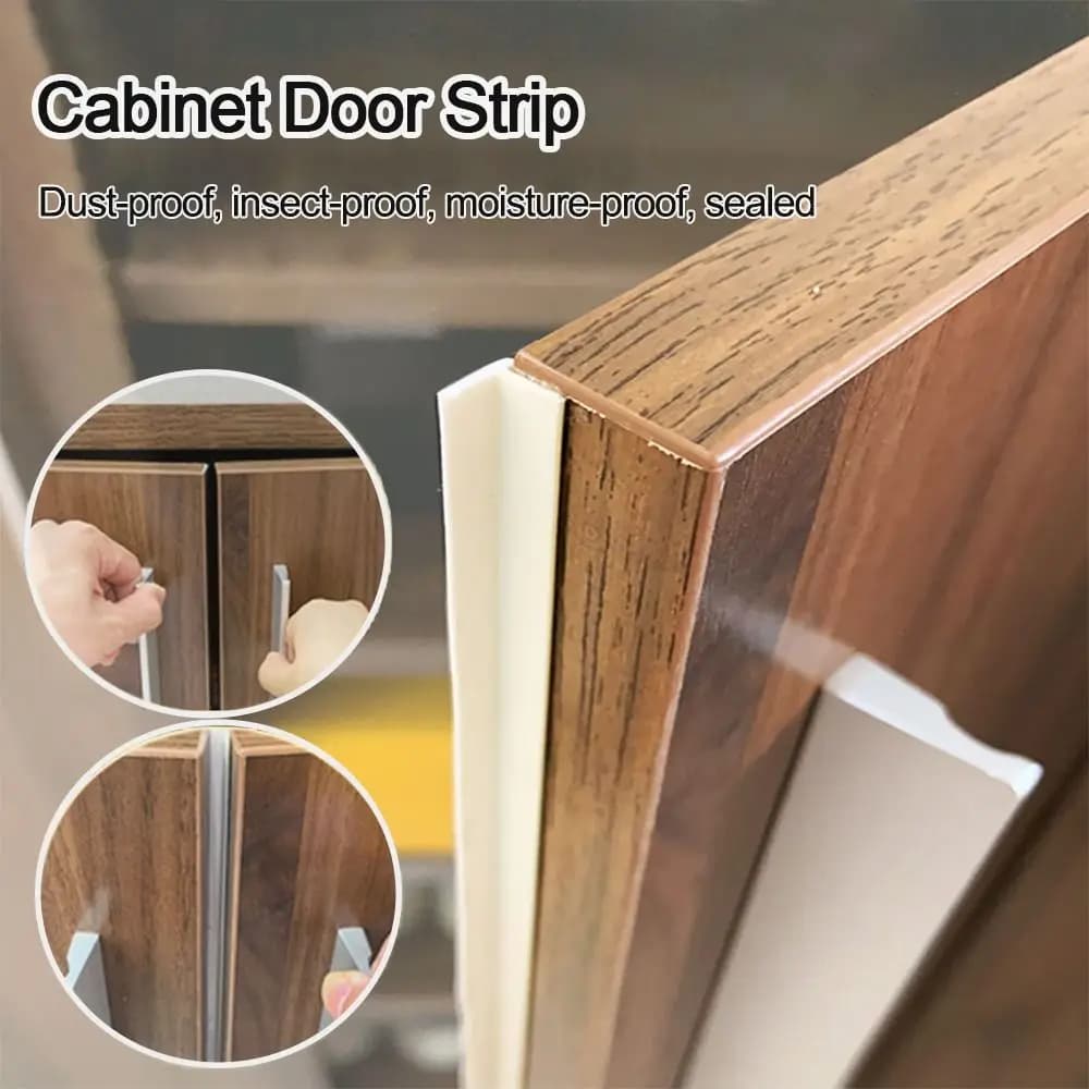 Self-Adhesive Cabinet Door Seal Strip Dust-proof Strip Gap Filling Suitable for Wardrobe and Cupboard Insect-proof