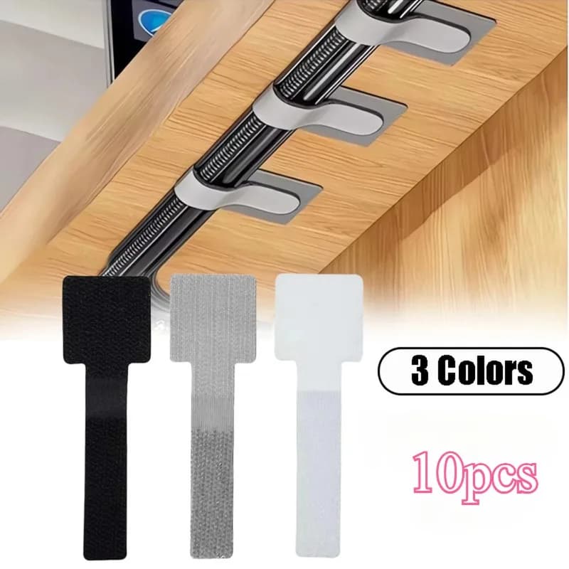 Fascette per cavi riutilizzabili in velcro - Organizer per cavi regolabile autoadesivo per riporre oggetti da scrivania