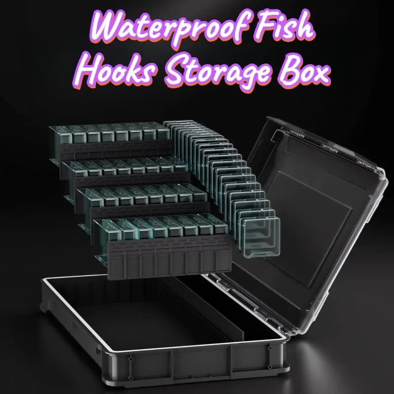 Scatola Portatile Impermeabile per Ami da Pesca, Leggera e Resistente, Contenitore per Accessori da Pesca, Scatola Piccola Antiurto per Attrezzatura da Pesca