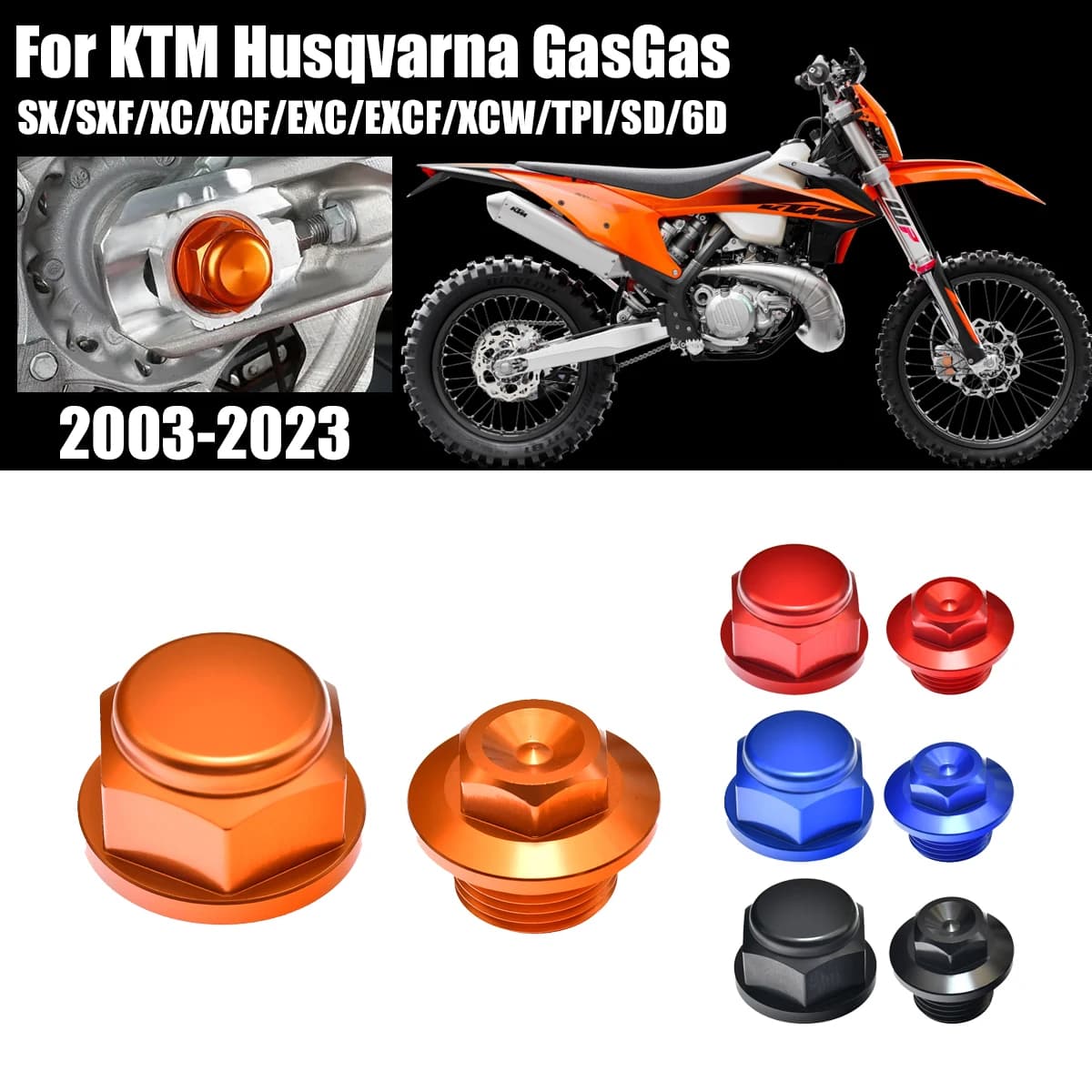 Moto CNC Ruota Anteriore Dado di Bloccaggio Bullone Catena Posteriore di Regolazione Asse Blocco Ruota Asse Dado Per Husqvarna TE TC TX FE FC FX 125-501