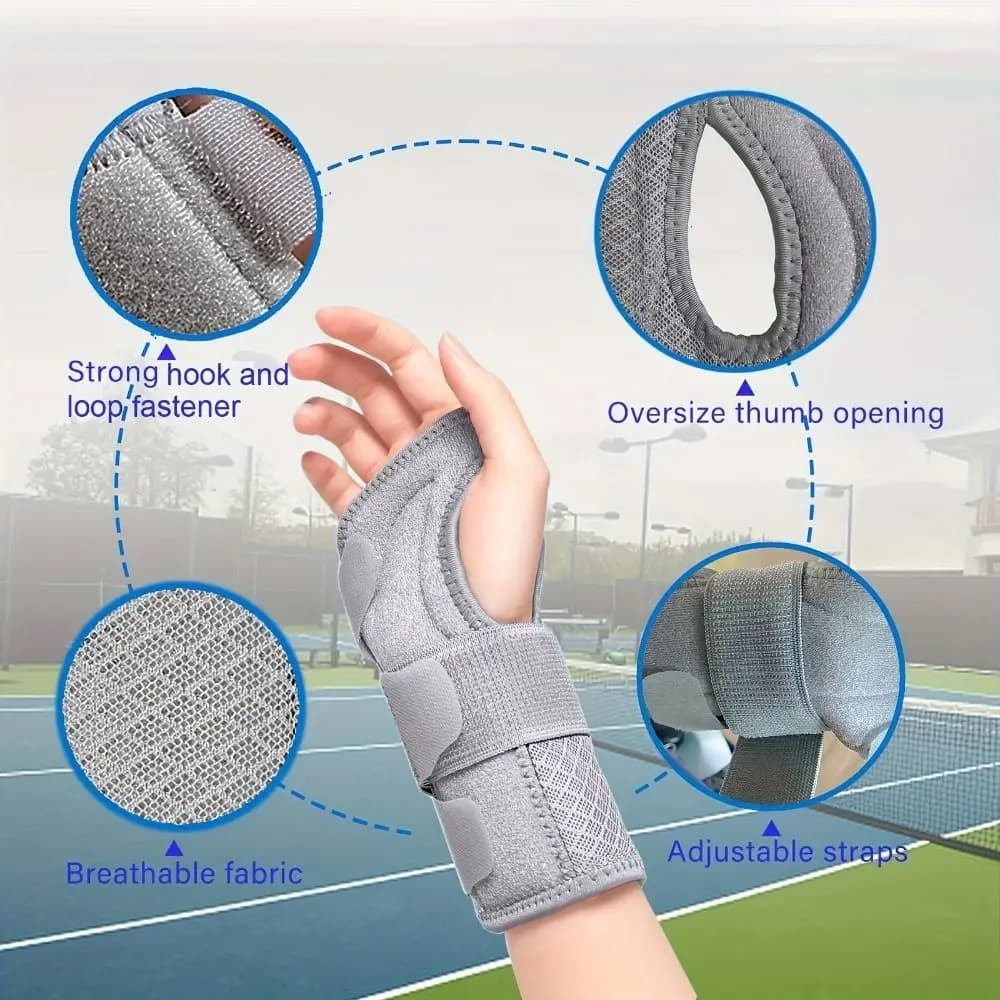 Supporto Ergonomico per Polso e Pollice, Flessibile, Traspirante, con Barra Metallica, Protezione per Tendinite