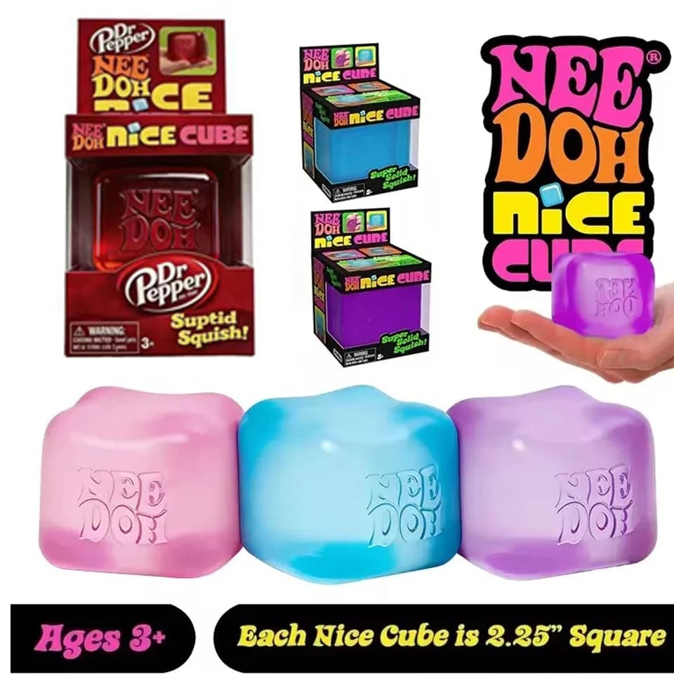 Giocattolo Antistress Nee Doh Jellyfish & Cube Squish, Morbido Giocattolo Sensoriale per Bambini e Adulti, Tendenza 2026