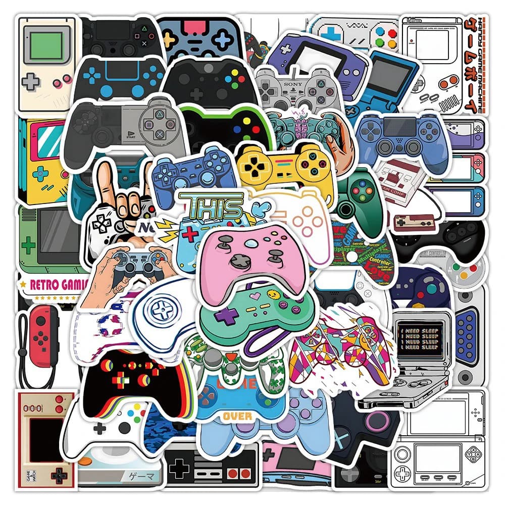 10/30/50 Pezzi Adesivi Cartoon Retrò per Console Videogiochi, Cool Sticker per Gamepad e Joystick, Graffiti per Casco, Notebook, Bici, Telefono