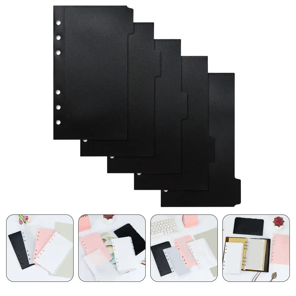 1Set Thick Sturdy Binder Pockets 6 Hole Refill Pouches for Notebook Folder Document Filing Budget Friendly Organizer Essentials