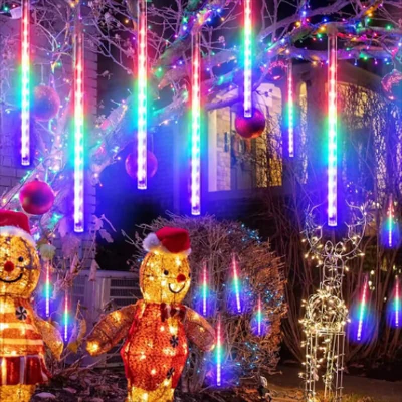 2025 nuovo LED pioggia di meteoriti ghirlanda vacanza striscia luminosa esterna impermeabile lucine per giardino strada decorazione natalizia