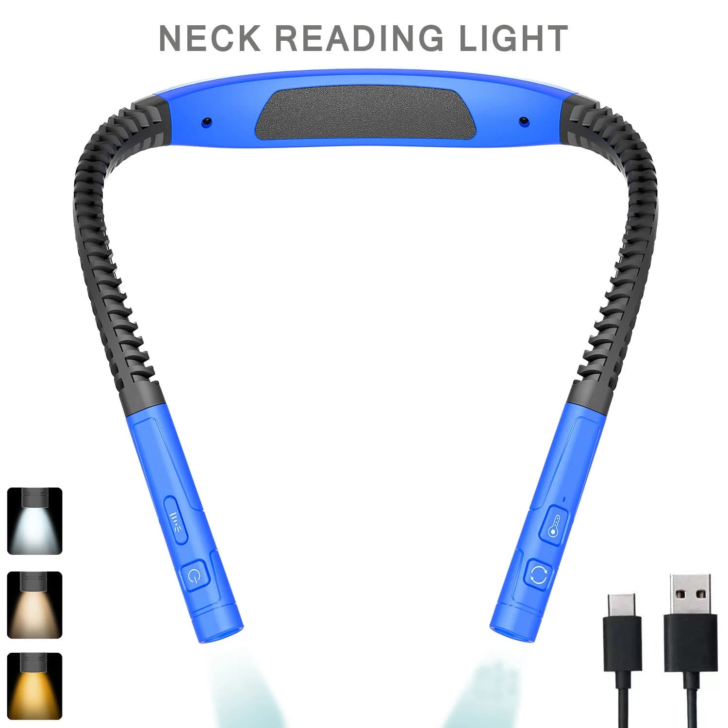 Lampade da lettura a LED per il collo, ricaricabili, flessibili, regolabili, portatili, da appendere, per illuminazione da campeggio