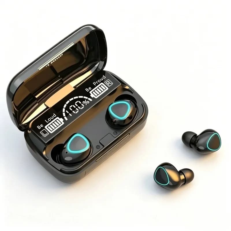 Bluetooth Wireless M10, Stereo 9D, Charging Box 3500mAh, Waterproof, TWS with Noise Reduction, Integrated Microphone