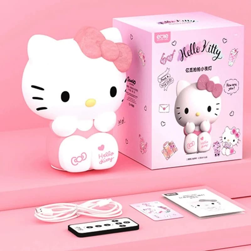 Lampada da Comodino in Silicone Anime Sanrio Hello Kitty Kuromi, Luce Notturna Kawaii, Lampada da Tavolo Carina, Ornamento da Scrivania, Regalo