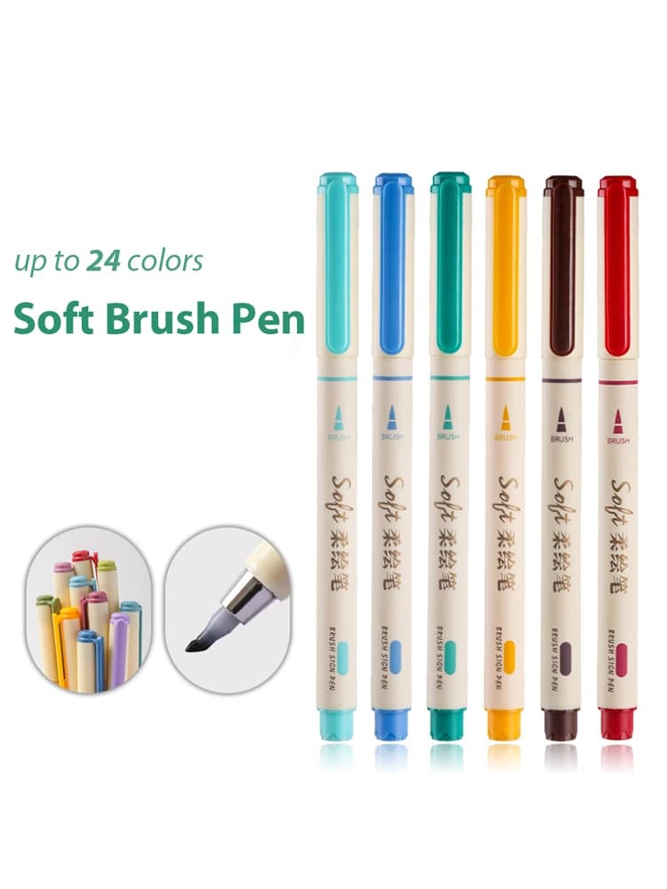 12 Colors Soft Flexible Tip Brush Pen Coloring Marker for Journaling Calligraphy Drawing Sketching Doodling Illustrating