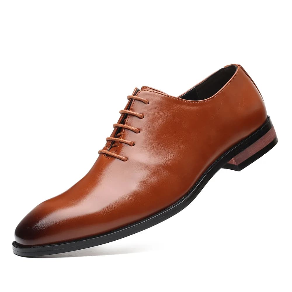 Scarpe Eleganti da Uomo in Pelle PU di Marca di Lusso, Mocassini Neri a Punta, Scarpe Oxford Traspiranti per Cerimonie e Matrimoni