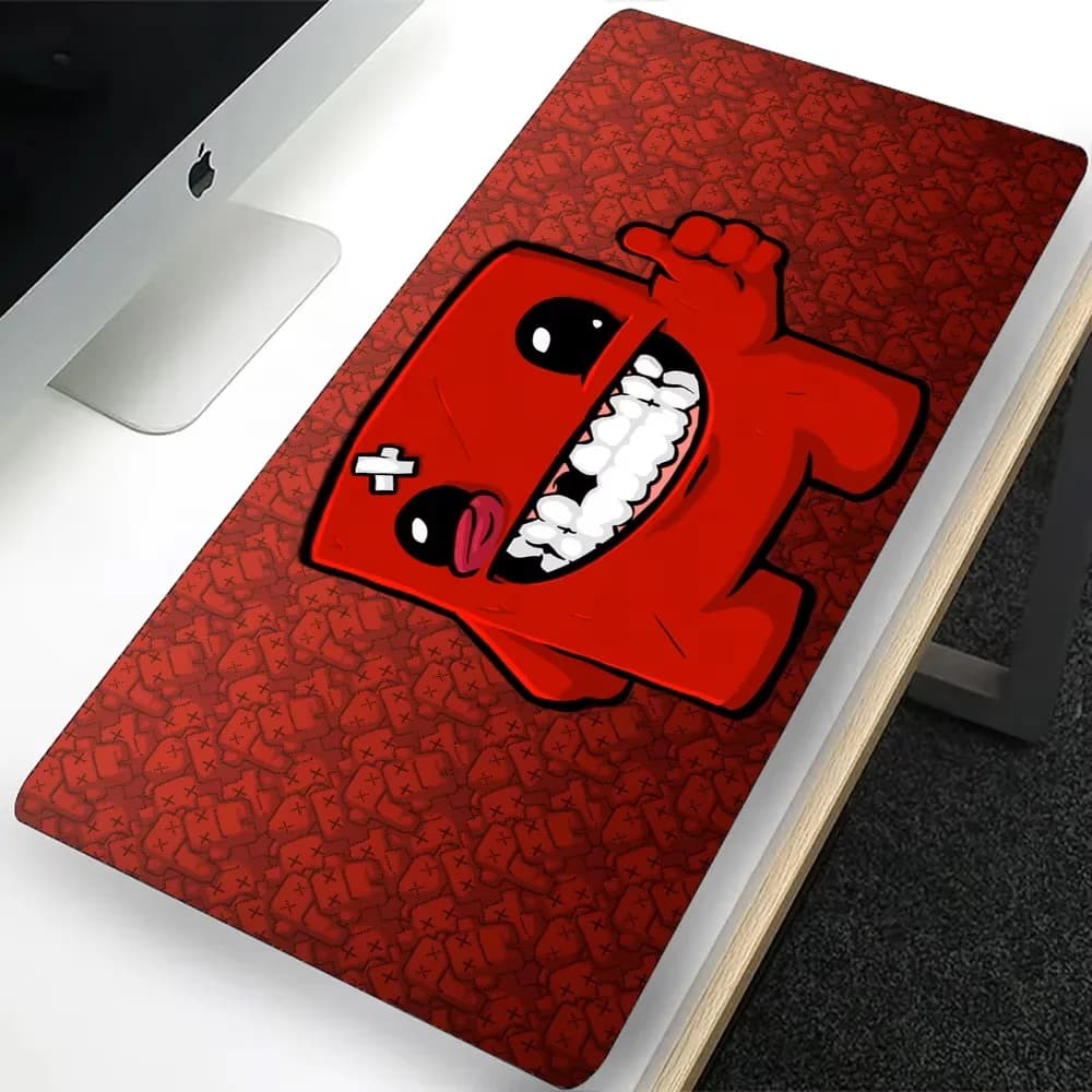 Super Meat Boy Large Gaming Mouse Pad Computer Mousepad PC Gamer Laptop Mouse Mat Office Mausepad tappetino per tastiera in Silicone Pad da scrivania