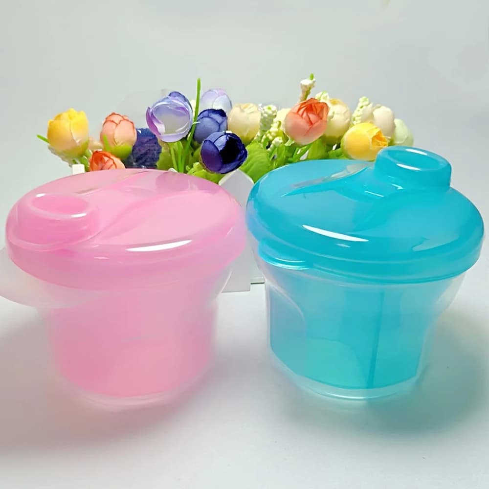 Contenitore per latte in polvere per bambini a 3 griglie rotante a doppio strato, dispenser per formule per bambini, scatola per alimenti, scatola per snack da viaggio portatile